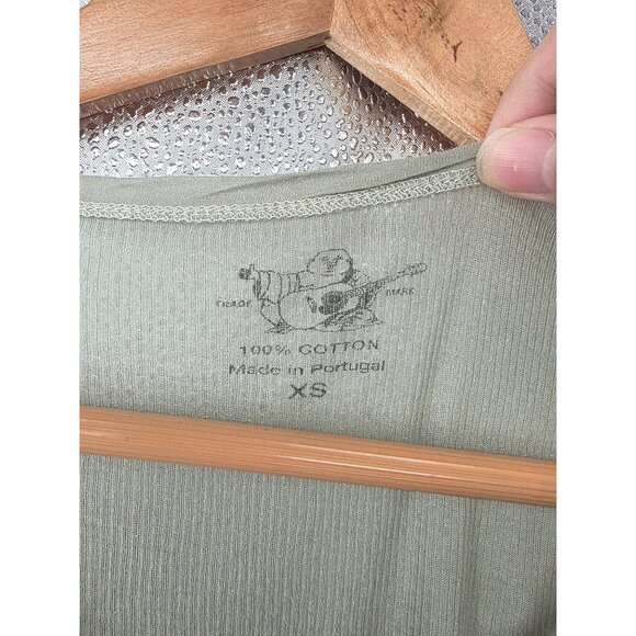 True Religion Sage Green Henley Long Sleeve Cotton Shirt Xs - Picture 5 of 9